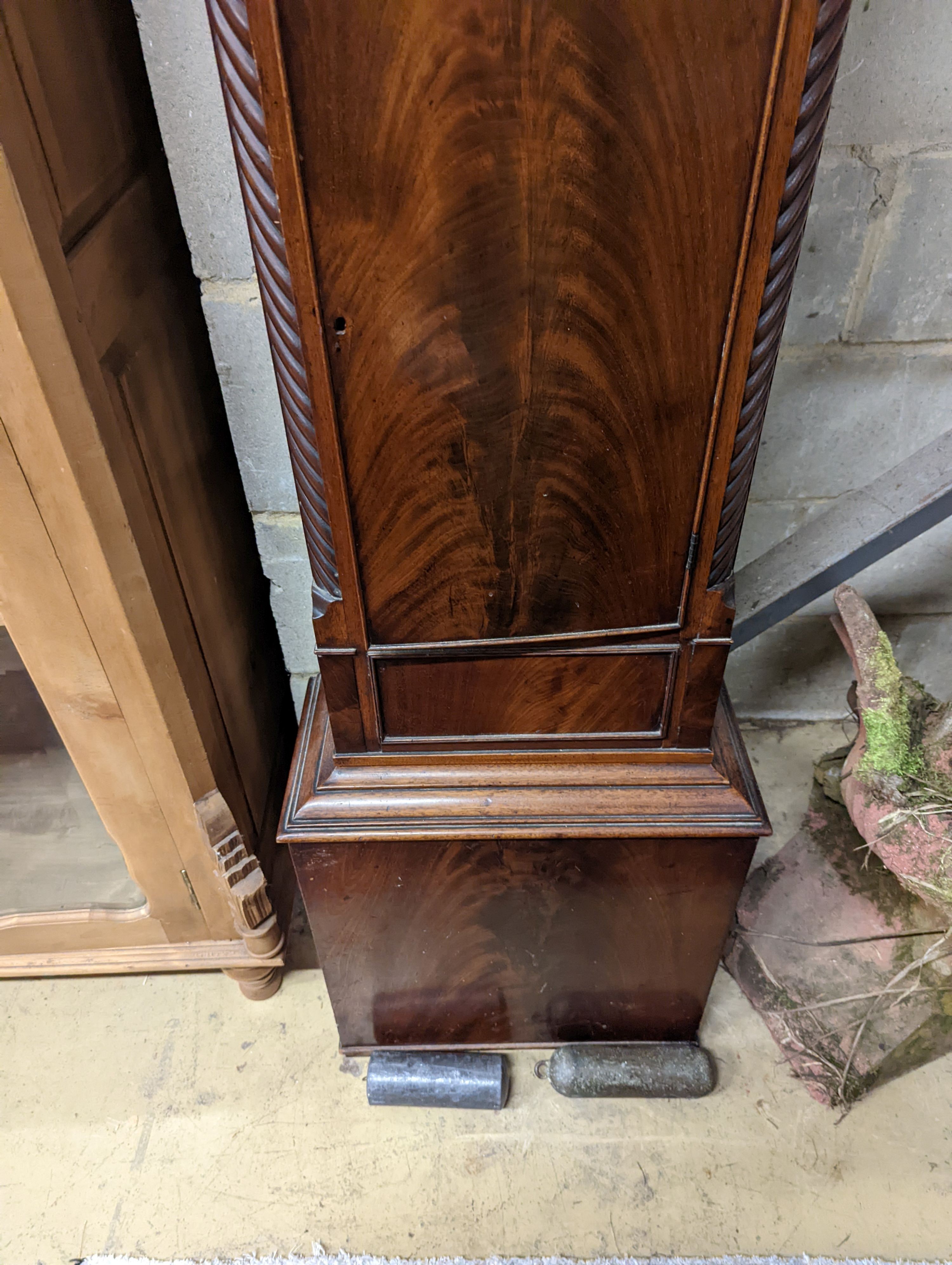 An early 19th century mahogany 8 day longcase clock, height 201cm